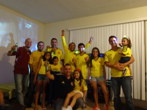 Los hinchas colombianos festejaron el empate como un triunfo.
